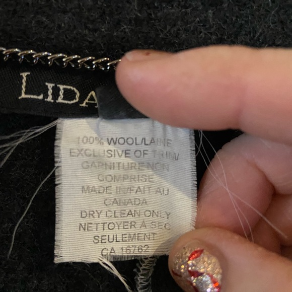 Lisa Biday Open Wool Jacket Unlined Charcoal Gray Made in Canada Size 8 - Picture 4 of 7